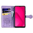 For T-Mobile T Phone 2 5G Cat and Dog Embossed Leather Phone Case(Purple) - 3