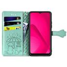 For T-Mobile T Phone 2 Pro 5G Cat and Dog Embossed Leather Phone Case(Green) - 3