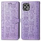 For T-Mobile T Phone 2 Pro 5G Cat and Dog Embossed Leather Phone Case(Purple) - 2