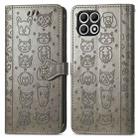 For T-Mobile T Phone 2 Pro 5G Cat and Dog Embossed Leather Phone Case(Gray) - 2