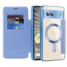 For Google Pixel 7a Shield Magsafe RFID Anti-theft Rhombus Leather Phone Case(Blue) - 2