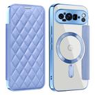 For Google Pixel 9 Pro Shield Magsafe RFID Anti-theft Rhombus Leather Phone Case(Blue) - 1