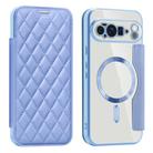 For Google Pixel 10 Pro XL Shield Magsafe RFID Anti-theft Rhombus Leather Phone Case(Blue) - 1