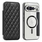 For Google Pixel 10 Pro XL Shield Magsafe RFID Anti-theft Rhombus Leather Phone Case(Black) - 1