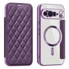 For Google Pixel 10 Pro XL Shield Magsafe RFID Anti-theft Rhombus Leather Phone Case(Purple) - 1