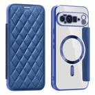 For Google Pixel 10 Pro XL Shield Magsafe RFID Anti-theft Rhombus Leather Phone Case(Dark Blue) - 1