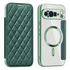 For Google Pixel 10 Pro XL Shield Magsafe RFID Anti-theft Rhombus Leather Phone Case(Green) - 1
