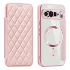 For Google Pixel 10 Pro XL Shield Magsafe RFID Anti-theft Rhombus Leather Phone Case(Pink) - 1