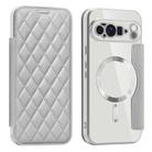 For Google Pixel 10 Pro XL Shield Magsafe RFID Anti-theft Rhombus Leather Phone Case(Grey) - 1