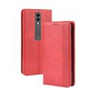 Magnetic Buckle Retro Crazy Horse Texture Horizontal Flip Leather Case for Vodafone Smart V10 (VFD730) , with Holder & Card Slots & Photo Frame(Red) - 1