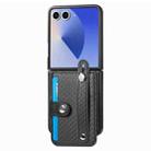 For Samsung Galaxy Z Flip7 5G Wristband Kickstand Card Wallet Back Cover Phone Case(Black) - 1