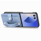 For Samsung Galaxy Z Flip7 5G Wristband Kickstand Card Wallet Back Cover Phone Case(Blue) - 2