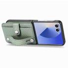 For Samsung Galaxy Z Flip7 5G Wristband Kickstand Card Wallet Back Cover Phone Case(Green) - 2