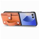 For Samsung Galaxy Z Flip7 5G Wristband Kickstand Card Wallet Back Cover Phone Case(Brown) - 2