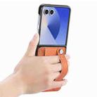 For Samsung Galaxy Z Flip7 5G Wristband Kickstand Card Wallet Back Cover Phone Case(Brown) - 3