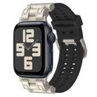 For Apple Watch SE 2023 44mm Mecha Two Claw Silicone Watch Band(Black) - 1