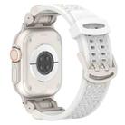For Apple Watch SE 2023 44mm Mecha Two Claw Silicone Watch Band(White) - 2