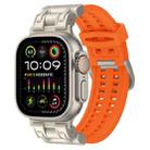 For Apple Watch Ultra 2 49mm Mecha Two Claw Silicone Watch Band(Orange) - 1