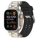 For Apple Watch Ultra 2 49mm Mecha Two Claw Silicone Watch Band(Black) - 1