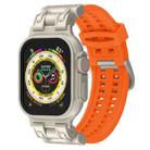 For Apple Watch Ultra 49mm Mecha Two Claw Silicone Watch Band(Orange) - 1