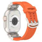 For Apple Watch Ultra 49mm Mecha Two Claw Silicone Watch Band(Orange) - 2