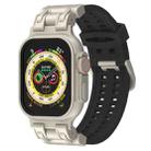 For Apple Watch Ultra 49mm Mecha Two Claw Silicone Watch Band(Black) - 1