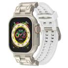 For Apple Watch Ultra 49mm Mecha Two Claw Silicone Watch Band(White) - 1