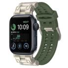 For Apple Watch SE 2022 44mm Mecha Two Claw Silicone Watch Band(Forest Green) - 1