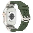 For Apple Watch SE 2022 44mm Mecha Two Claw Silicone Watch Band(Forest Green) - 2