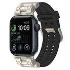 For Apple Watch SE 2022 44mm Mecha Two Claw Silicone Watch Band(Black) - 1