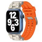 For Apple Watch Series 7 45mm Mecha Two Claw Silicone Watch Band(Orange) - 1