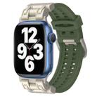 For Apple Watch Series 7 45mm Mecha Two Claw Silicone Watch Band(Forest Green) - 1