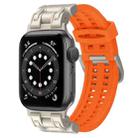 For Apple Watch Series 6 44mm Mecha Two Claw Silicone Watch Band(Orange) - 1