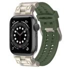 For Apple Watch Series 6 44mm Mecha Two Claw Silicone Watch Band(Forest Green) - 1