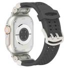 For Apple Watch Series 6 44mm Mecha Two Claw Silicone Watch Band(Gray) - 2