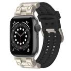 For Apple Watch Series 6 44mm Mecha Two Claw Silicone Watch Band(Black) - 1