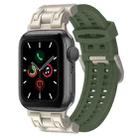 For Apple Watch Series 5 44mm Mecha Two Claw Silicone Watch Band(Forest Green) - 1