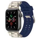 For Apple Watch Series 5 44mm Mecha Two Claw Silicone Watch Band(Midnight Blue) - 1