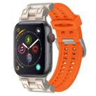 For Apple Watch Series 4 44mm Mecha Two Claw Silicone Watch Band(Orange) - 1