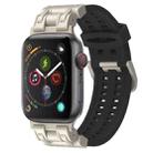 For Apple Watch Series 4 44mm Mecha Two Claw Silicone Watch Band(Black) - 1