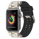 For Apple Watch Series 3 42mm Mecha Two Claw Silicone Watch Band(Black) - 1