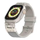 For Apple Watch Ultra 2 49mm Metal Mecha Plaid Silicone Watch Band(Cloud Gray) - 1