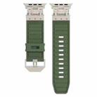 For Apple Watch Ultra 2 49mm Metal Mecha Plaid Silicone Watch Band(Forest Green) - 2