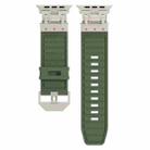 For Apple Watch Ultra 49mm Metal Mecha Plaid Silicone Watch Band(Forest Green) - 2