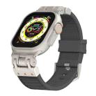 For Apple Watch Ultra 49mm Metal Mecha Plaid Silicone Watch Band(Dark Gray) - 1
