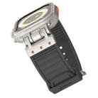 For Apple Watch Series 3 42mm Metal Mecha Plaid Silicone Watch Band(Dark Gray) - 3