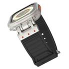 For Apple Watch Series 3 42mm Metal Mecha Plaid Silicone Watch Band(Black) - 3