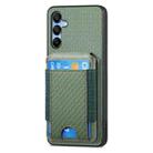 For Samsung Galaxy A15 Carbon Fiber Vertical Flip Wallet Stand Phone Case(Green) - 2