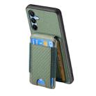 For Samsung Galaxy A15 Carbon Fiber Vertical Flip Wallet Stand Phone Case(Green) - 3