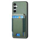 For Samsung Galaxy A35 5G Carbon Fiber Vertical Flip Wallet Stand Phone Case(Green) - 2